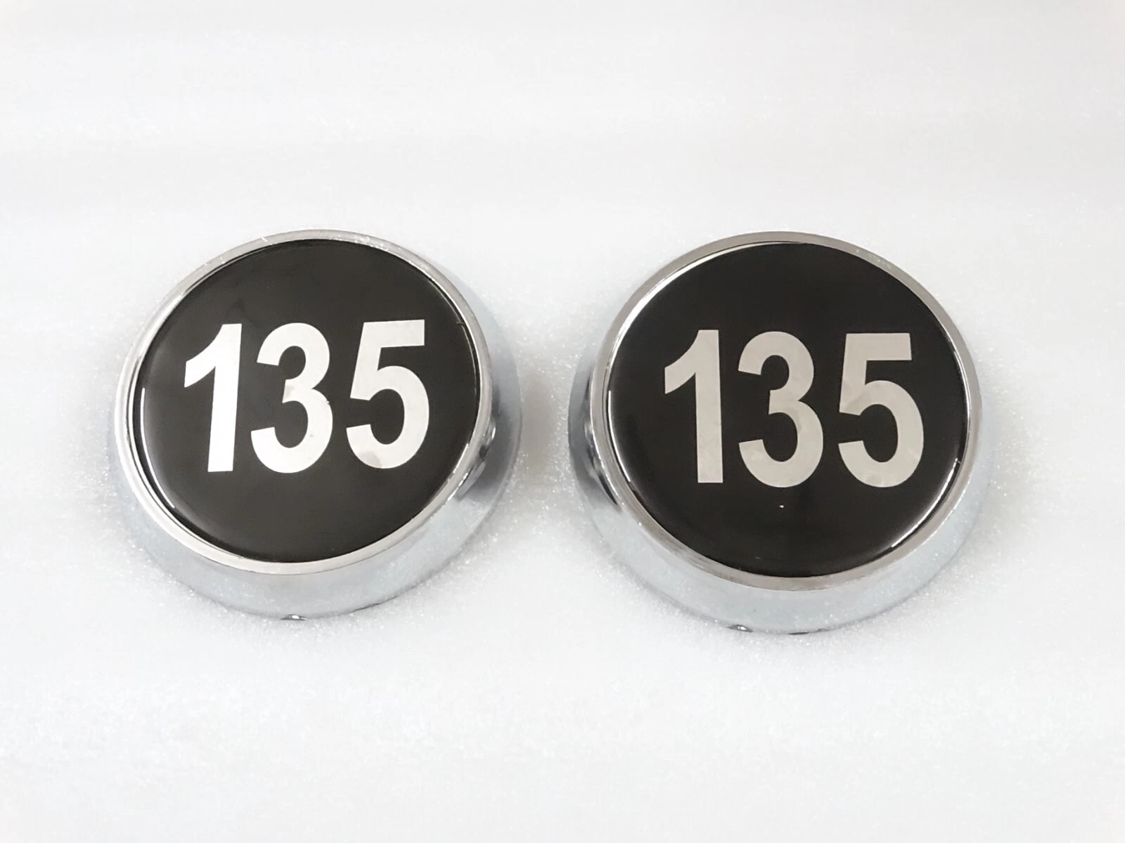 Pair Of Plastic Bonnet Badge Medallion For Massey Ferguson 135 Tractor #13-27