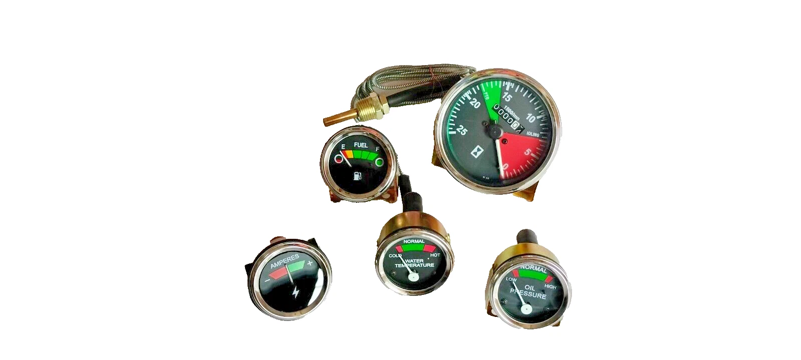 Tachometer Set ACW Temp Oil Pressure AMP Fuel Gauge For Massey Ferguson Tractor