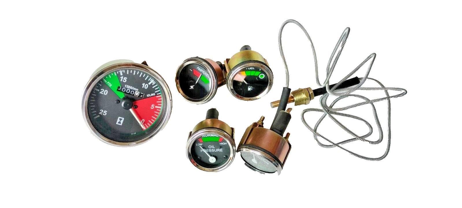 Tachometer Set ACW Temp Oil Pressure AMP Fuel Gauge For Massey Ferguson Tractor