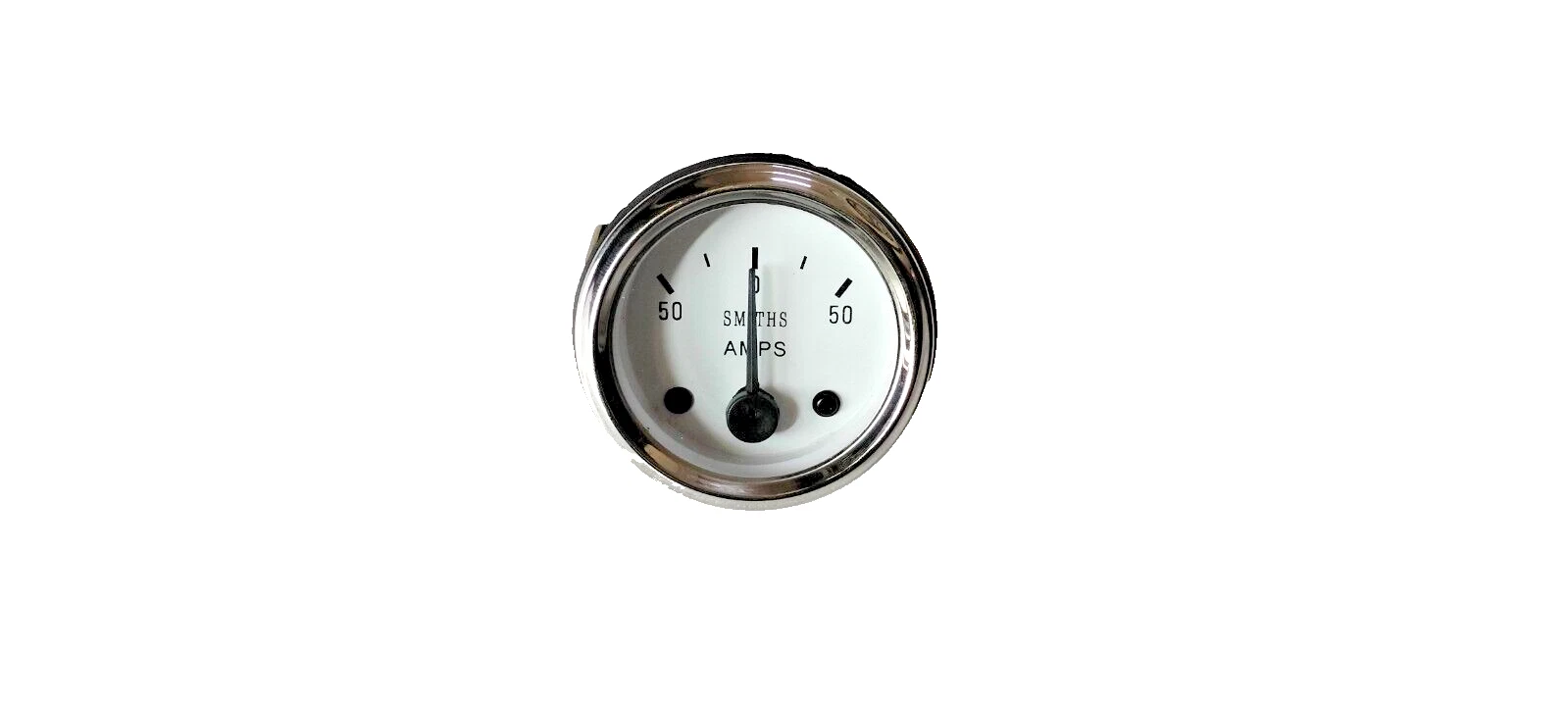 Smiths Rep Ampere Meter 50 Amp, 12 Volt, White Chrome, 52mm, 2 1/16... #18-58
